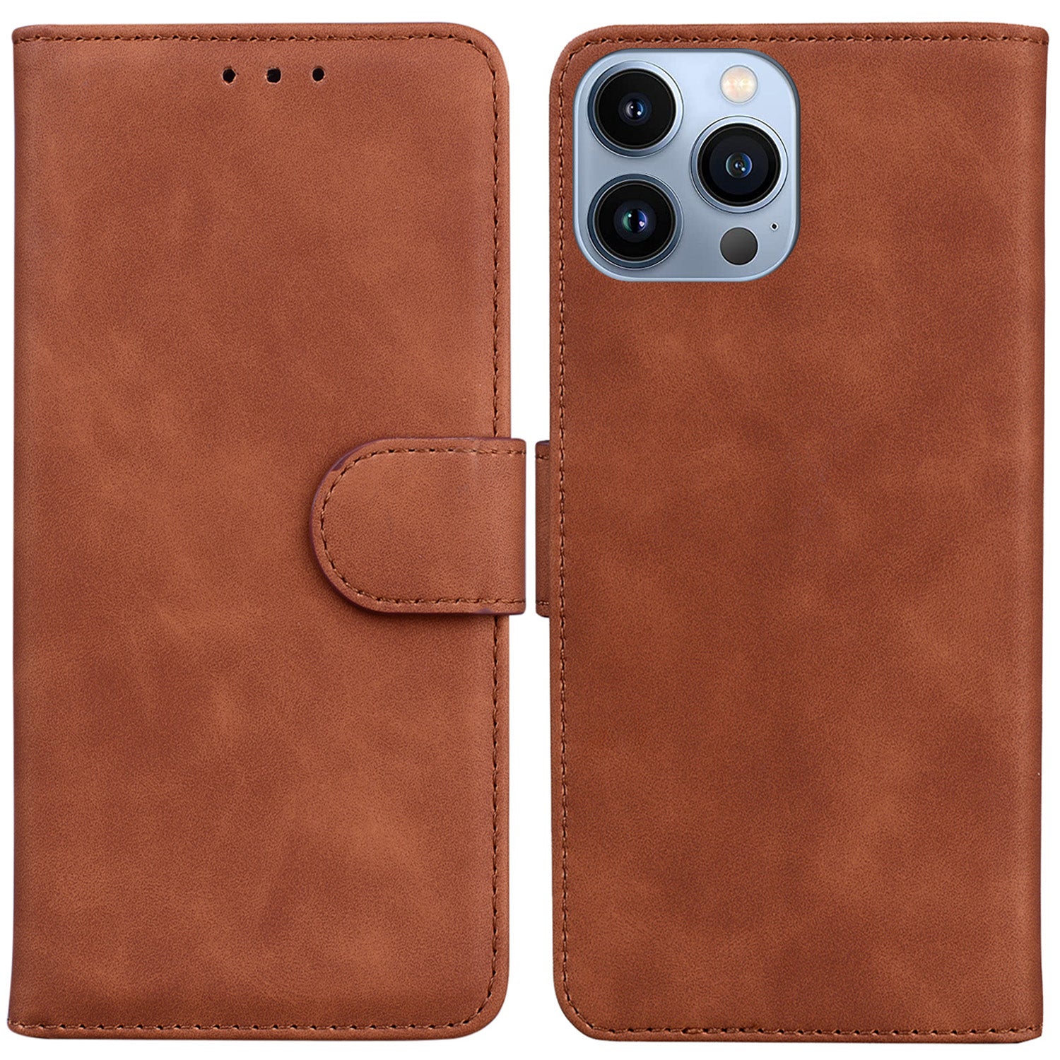 For iPhone 15 Pro Max Anti-Scratch Phone Case Stand PU Leather Wallet Solid Color Mobile Phone Cover For iPhone 15 Pro Max Anti-Scratch Phone Case Stand PU Leather Wallet Solid Color Mobile Phone Cover